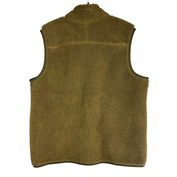 LL Bean Mountain Pile Fleece Vest Sherpa Zip Pockets Fatigue Green Mens XXL Tall - Picture 3 of 14